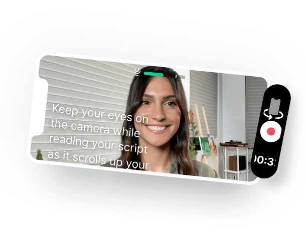 Bigvu teleprompter allows creators to read from a script while recording on their phones